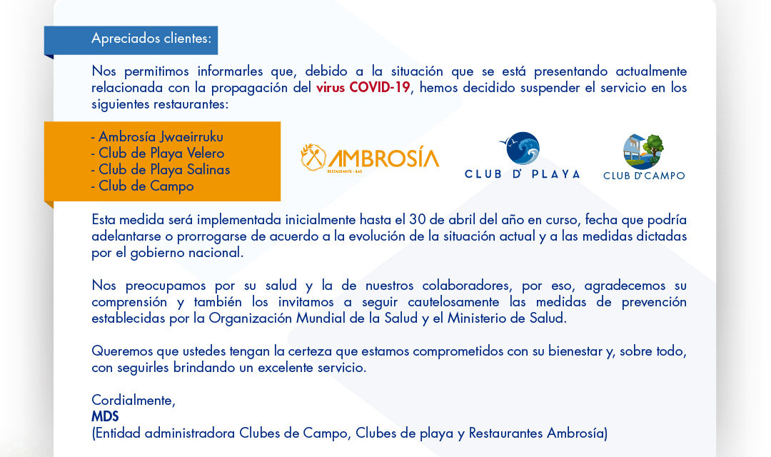 Comunicado MDS – Covid-19